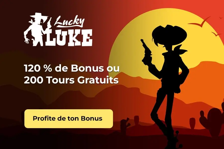 Bannière du casino LuckyLuke pour le bonus de bienvenue